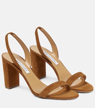 Sandalen So Nude Block aus Veloursleder | Aquazzura