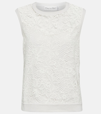 Tank top Chantilly en mezcla de seda | Oscar de la Renta