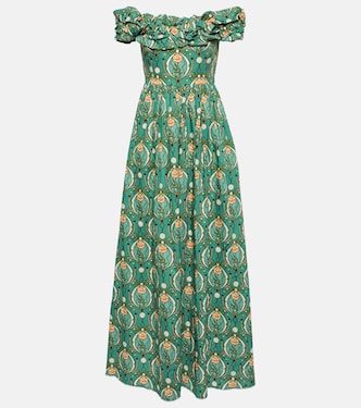 Espliego Lunar printed poplin maxi dress | Agua by Agua Bendita