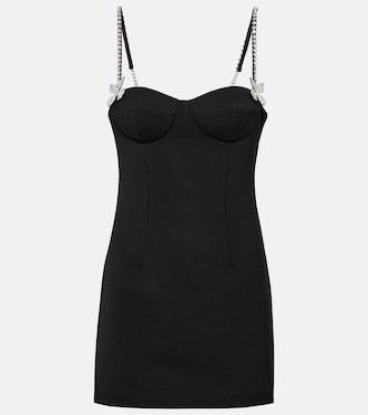 Butterfly embellished wool minidress | Area
