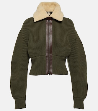 Cardigan aus Schurwolle mit Leder | Tod's