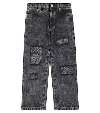 Jeans regular con twill di seta | Dolce&Gabbana Kids