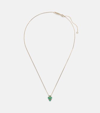 Halskette aus 18kt Gelbgold mit Diamanten und Smaragden | Suzanne Kalan