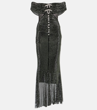 Embellished metallic midi dress | Self-Portrait