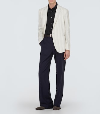 Chalk stripe linen-blend blazer | Zegna