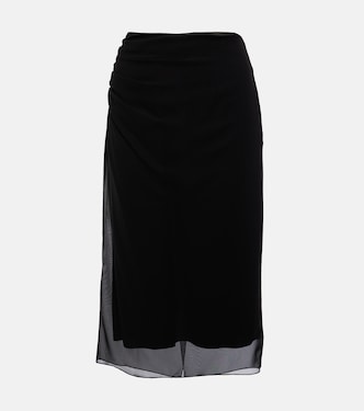 Falda tubo de georgette semitransparente | Prada