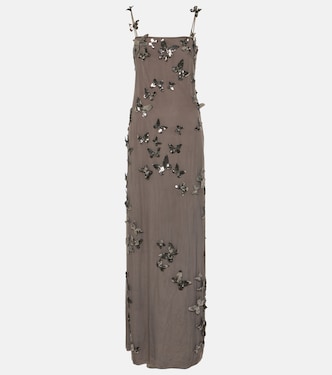 Verziertes Maxikleid aus Tüll | Blumarine