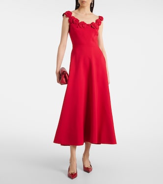 Abito midi in Crepe Couture con applicazioni | Valentino