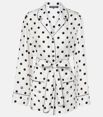Camicia pigiama in twill di seta a pois | Dolce&Gabbana
