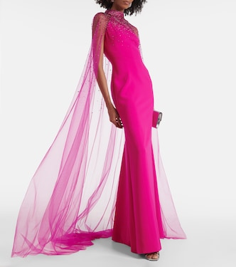 Limelight crystal-embellished caped gown | Jenny Packham
