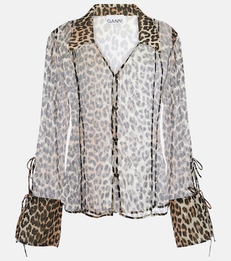 Camisa de chifón estampada | Ganni