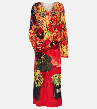 Abito midi in lana e cashmere con stampa | JW Anderson