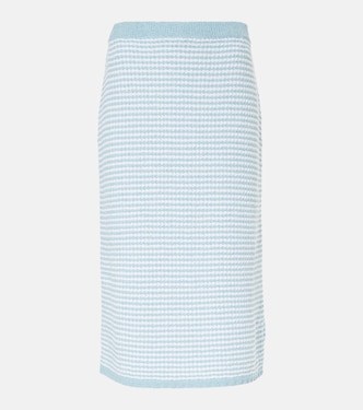 Falda midi de mezcla de algodón de tiro alto | Tory Burch