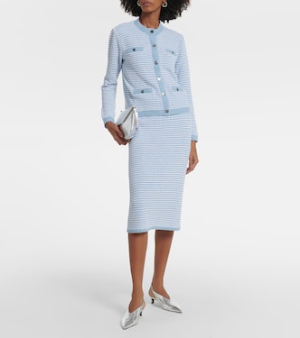 Falda midi de mezcla de algodón de tiro alto | Tory Burch