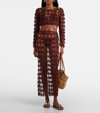 Top cropped Bella in crochet di cotone | Anna Kosturova