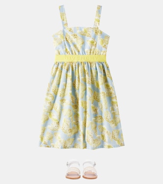 Abito in cotone a righe con stampa | Givenchy Kids