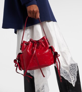 Multipocket Mini leather bucket bag | Acne Studios