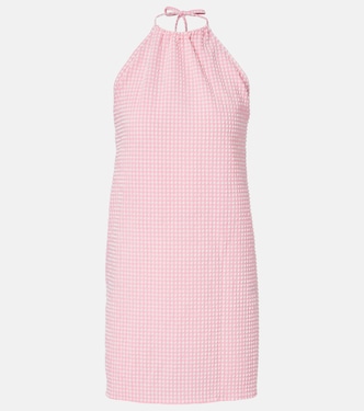 Gingham halterneck seersucker minidress | Hunza G