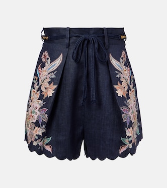 Bestickte Shorts Rhiannon aus Leinen | Zimmermann