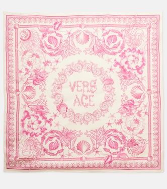 Underwater Barocco silk satin scarf | Versace
