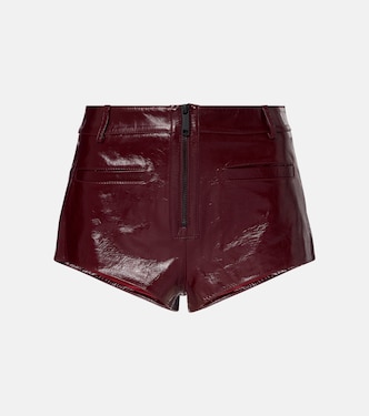 High-rise leather shorts | Self-Portrait