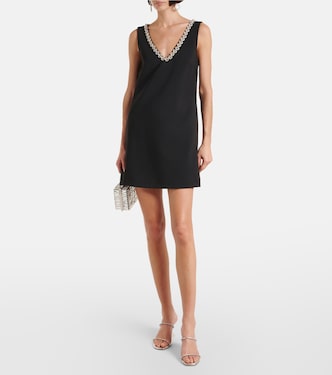 Crystal-embellished crêpe minidress | Self-Portrait