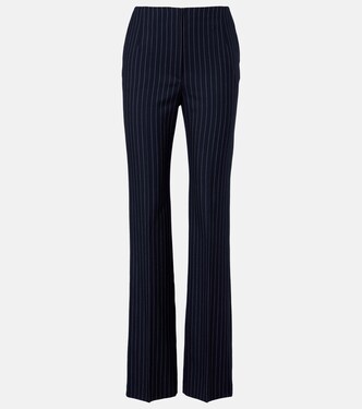 Pinstripe high-rise wool straight pants | Mugler