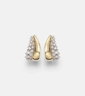 Pendientes Golden Strada de oro blanco y amarillo de 18 ct con diamantes | Yeprem
