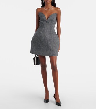 فستان بوستيه قصير من الصوف المخلوط | Self-Portrait