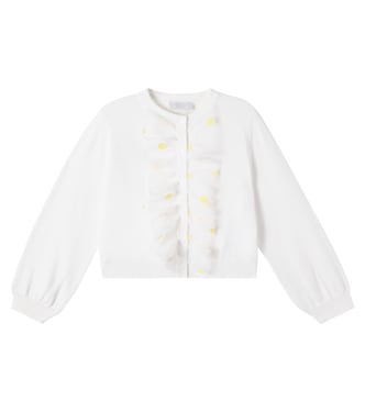 Floral ruffled cotton cardigan | Stella McCartney Kids