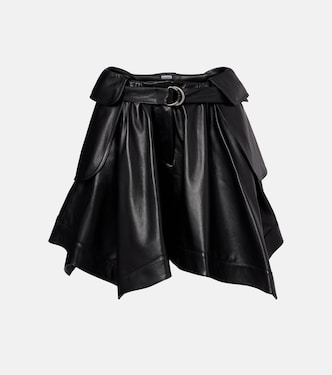 Double L belted leather miniskirt | Loewe