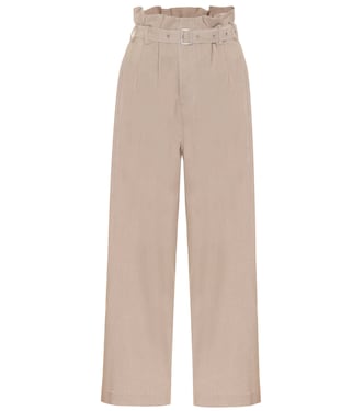 Pantalon paper bag en lin mélangé | LOW CLASSIC