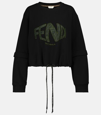 Felpa convertibile in cotone con logo | Fendi