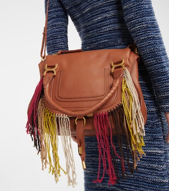 Borsa Marcie Medium in pelle con frange | Chloé