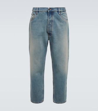 Distressed mid-rise tapered jeans | Prada