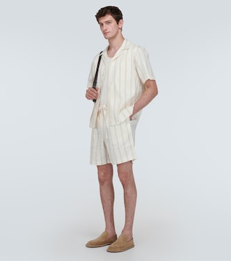 Camicia bowling in misto lino a righe | Commas