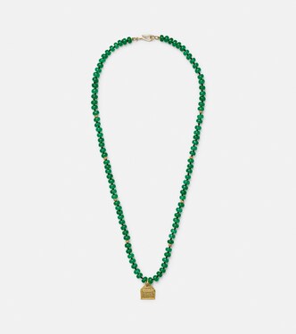 18kt gold beaded necklace with jade | Ileana Makri