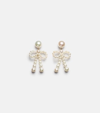 Boucles d'oreilles Bow en or 14 ct et perles d'eau douce | Sophie Bille Brahe