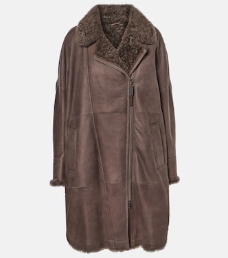 Shearling-lined leather coat | Brunello Cucinelli