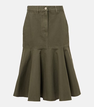 Falda midi de sarga de algodón | Loewe