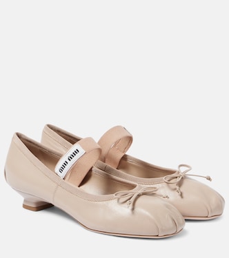 Mj leather ballet flats | Miu Miu