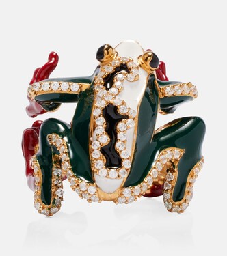 Rana embellished 18kt gold-plated sterling silver ring | Bottega Veneta