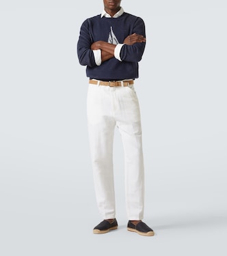Pantalon chino en coton et lin | Brunello Cucinelli