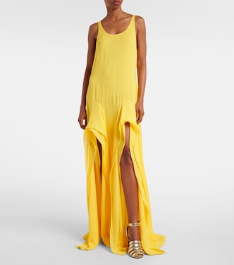 Ruffled georgette maxi dress | Alaïa