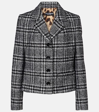 Checked wool, silk, and llama-blend jacket | Dolce&Gabbana