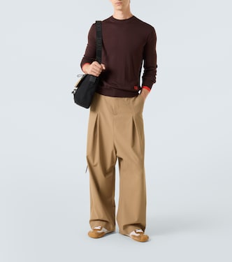 Pantalones rectos de sarga de algodón | Loewe