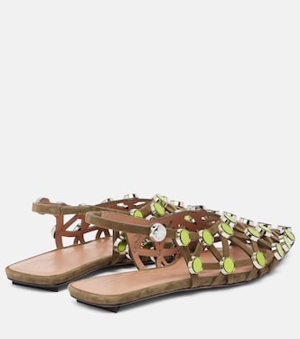 Grid embellished ballet flats | The Attico