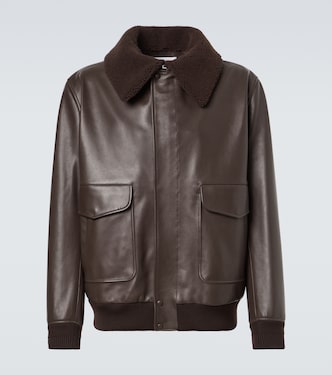 Shearling-trimmed leather bomber jacket | Gabriela Hearst