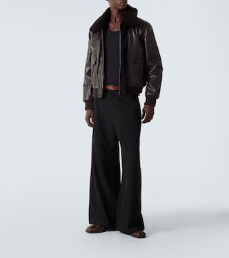 Mid-rise wool twill wide-leg pants | Lemaire
