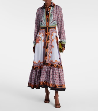 Robe longue San Pietro imprimée en soie | La DoubleJ